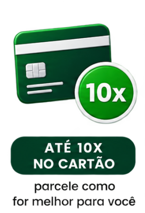 Parcele em até 10x no cartão